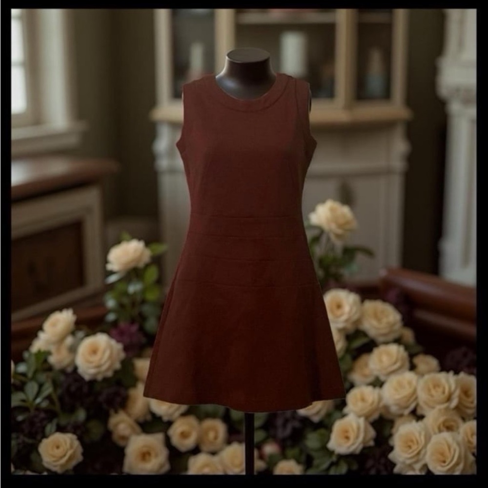 Elegant Sleeveless Brown sleeveless XS A-line Mini Dress